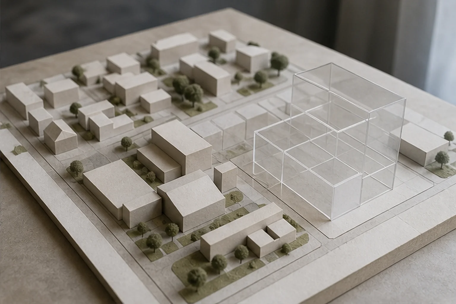 Fiktiv lav ejendom med separat kapacitetsvolumen og uden nærliggende sammenligningsmodel.