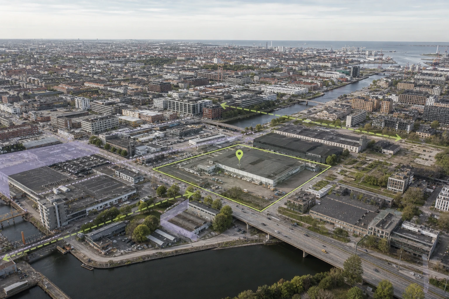Københavnsk erhvervsejendom fremhævet efter plan-, kapacitets- og konfliktscreening.